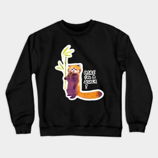 Red Panda munchies on bamboo Crewneck Sweatshirt